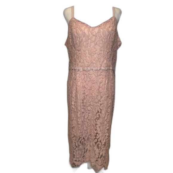 Simply Styled Floral Lace Pink Slip Maxi Dress Womens Stylish Fashion - Picture 2 of 6